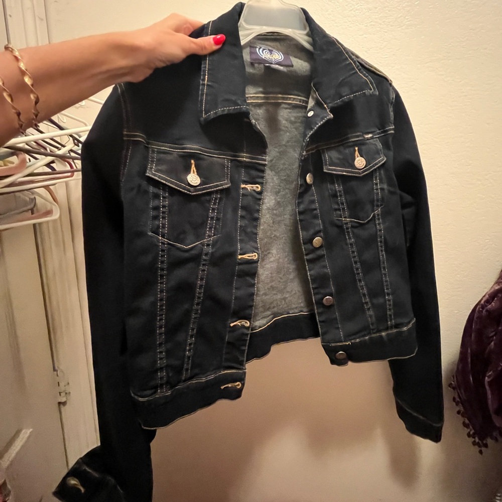 Y2K Slim Fitting Cropped Denim Jacket